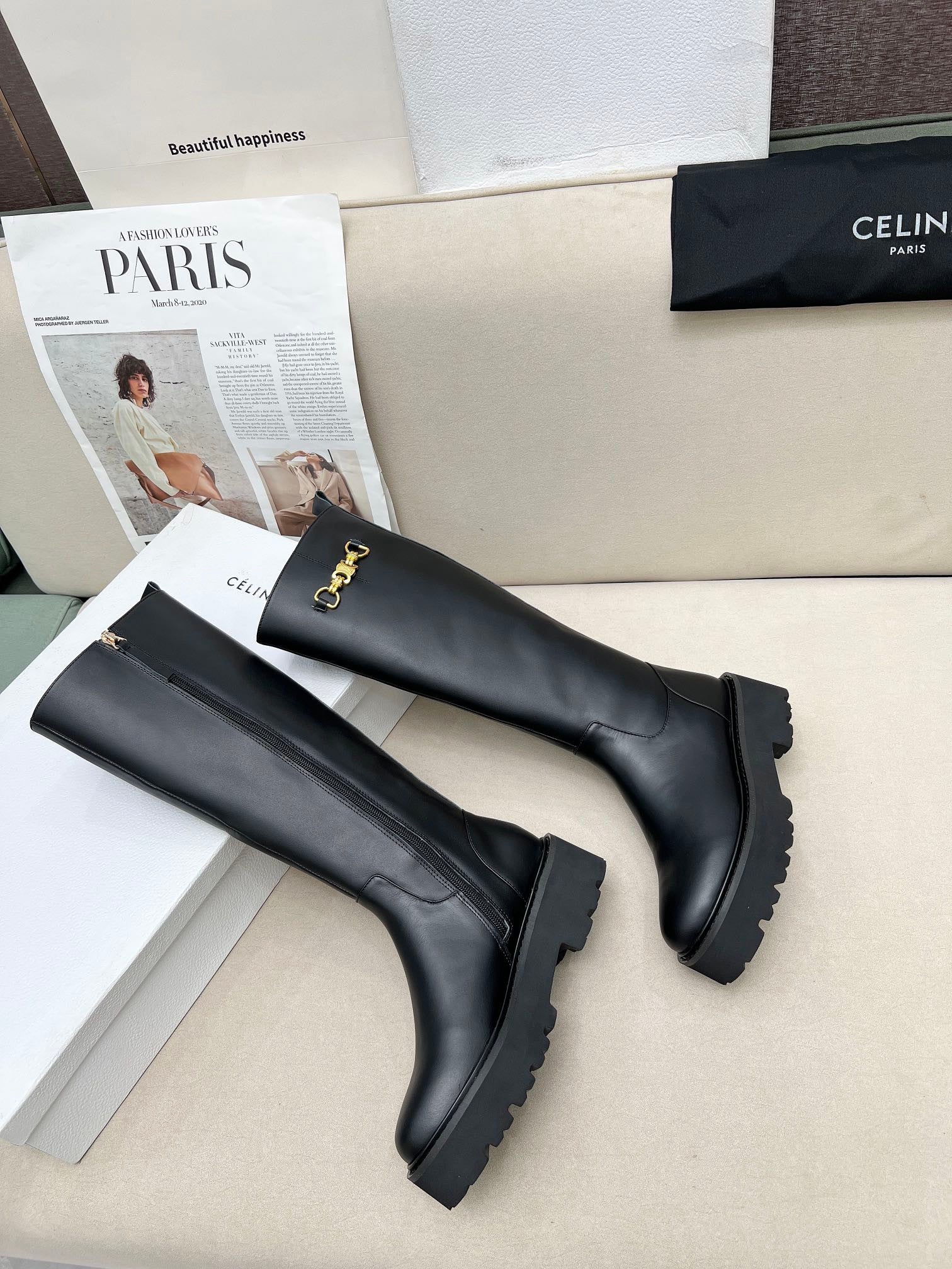 Celine Leather  Boots
