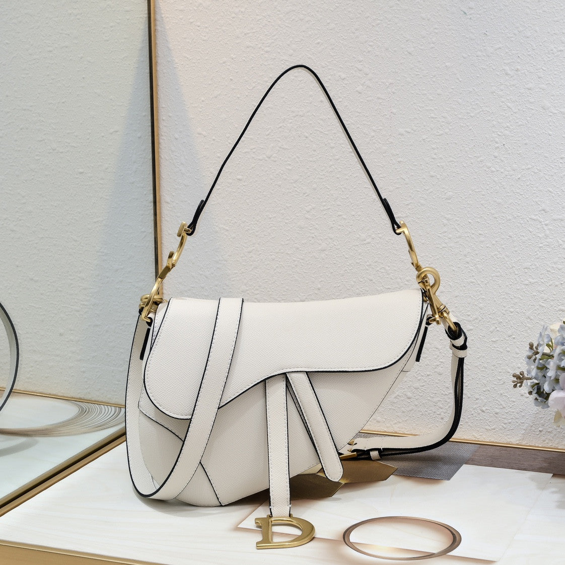 Dior Saddle Bag In White