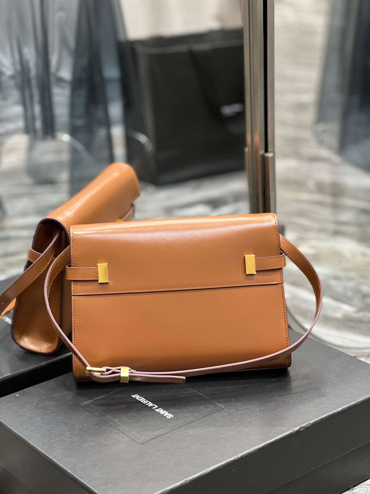 YSL Leather Bag in brown