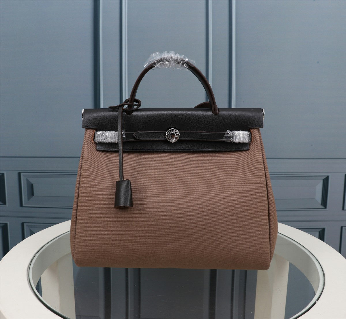 Hermes Herbag brown canvas
