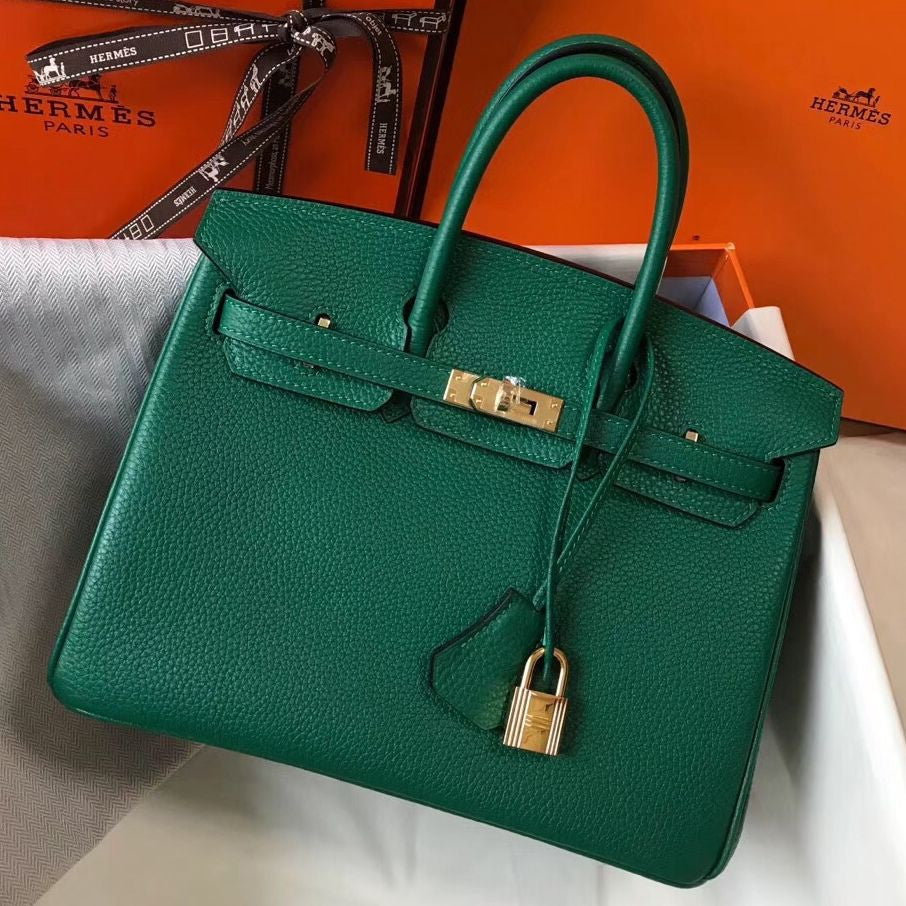 Hermes Birkin In Vert Vertigo Clemence Leather GHW