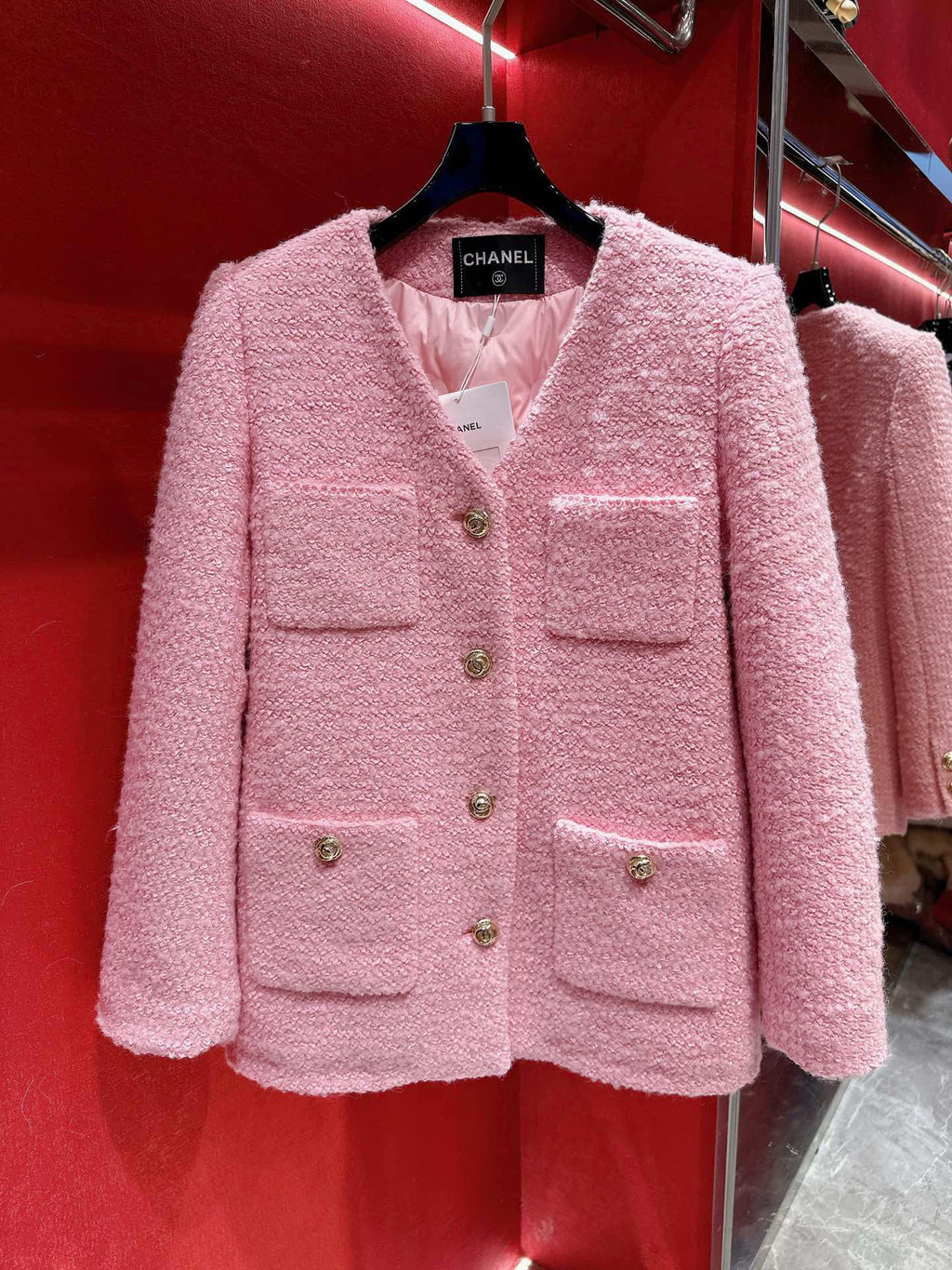 Chanel Tweed Jacket In Pink