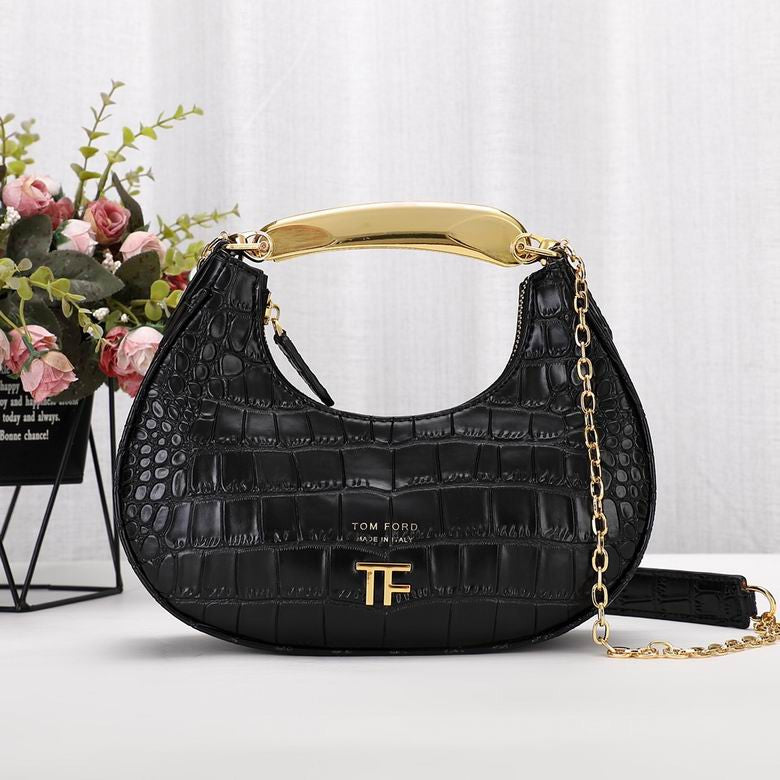 Tom Ford Mini Bianca croc embossed shoulder bag