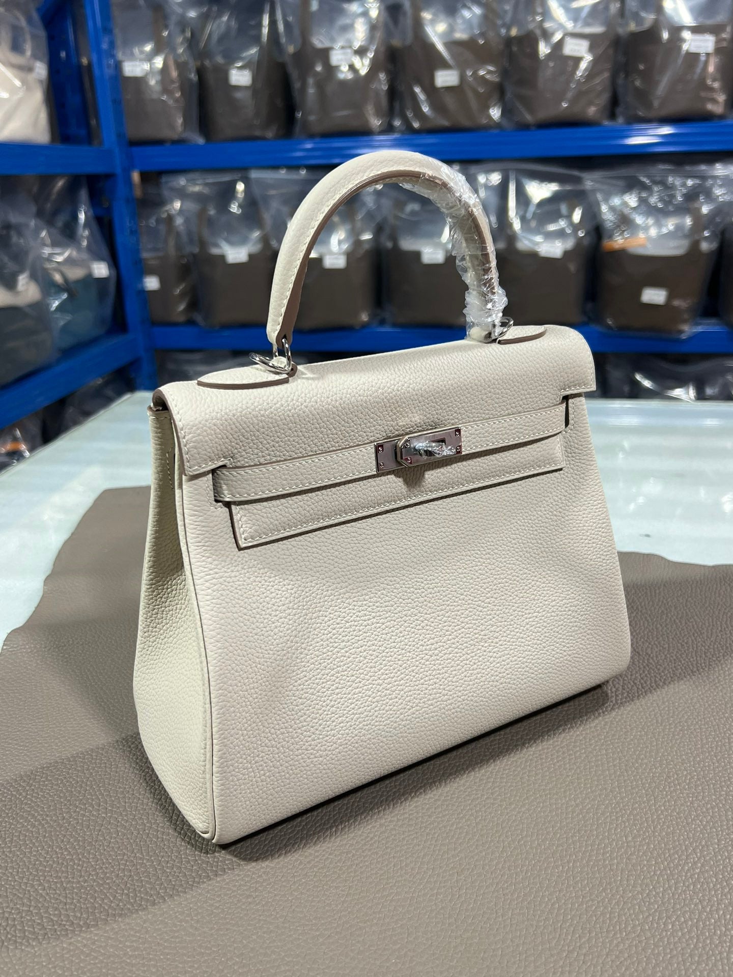 Hermes Kelly Epsom white leather