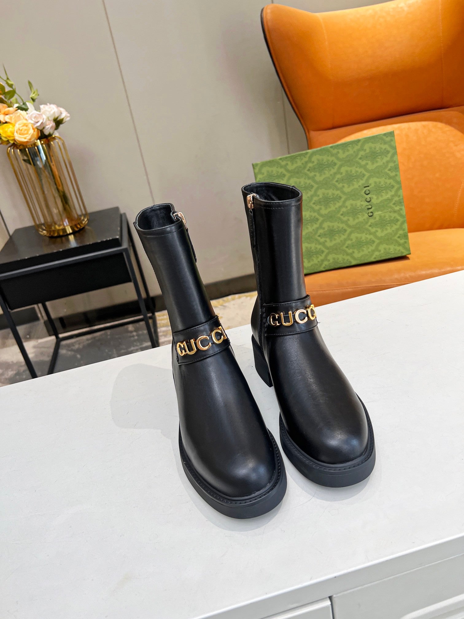 Ghete de călărie din piele Gucci