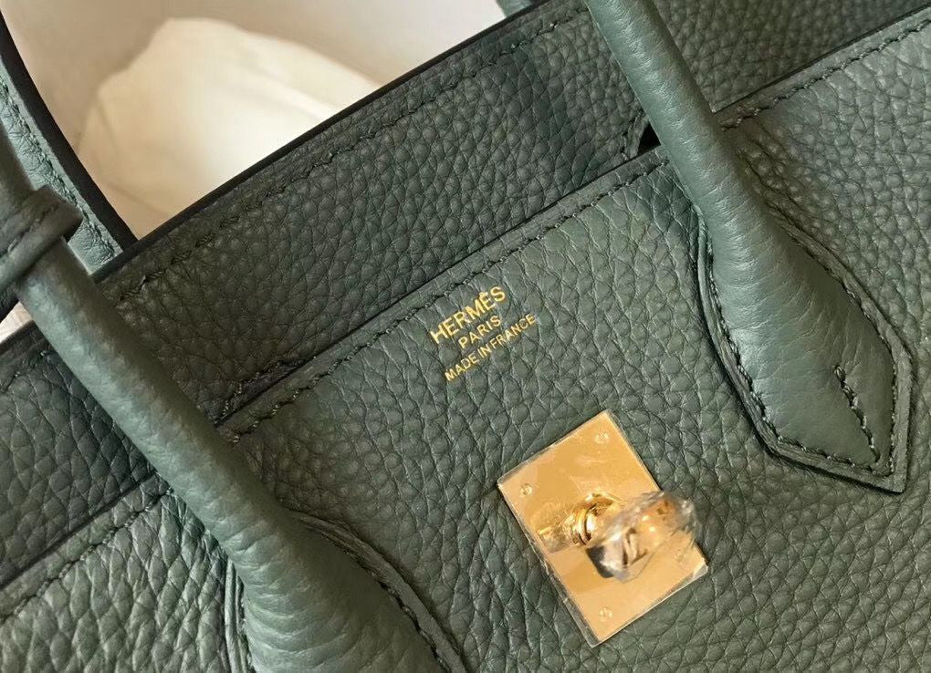Hermes Birkin Bag In Vert Amande Clemence Leather GHW