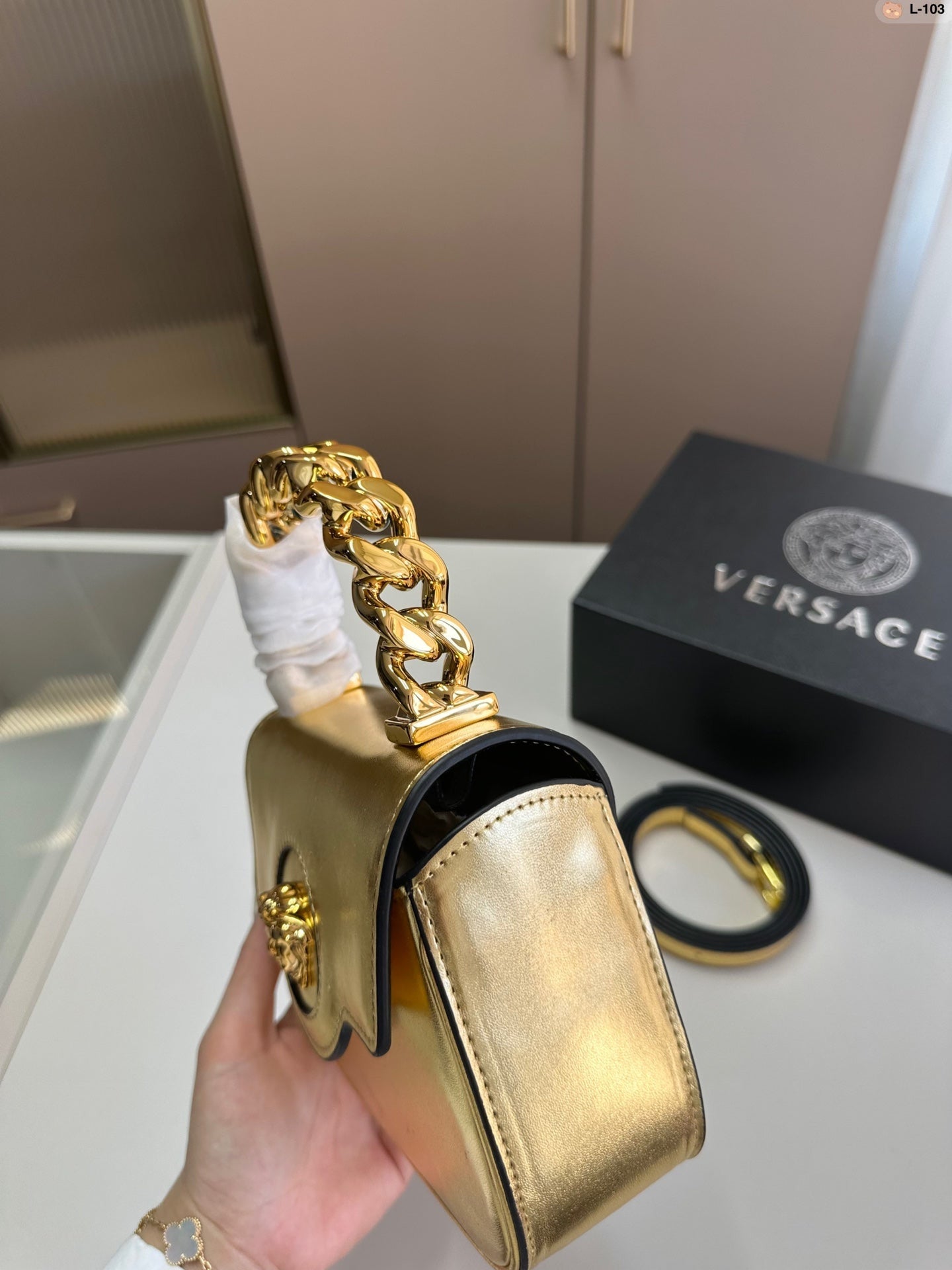 Geantă Versace Mini aurie
