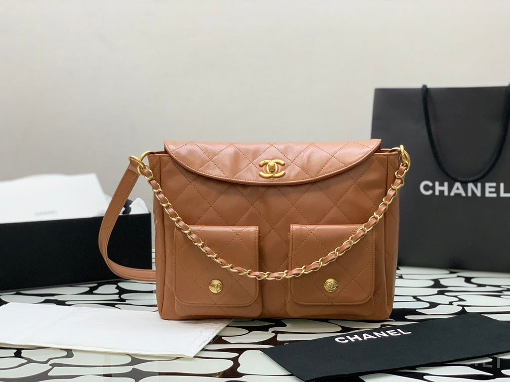 Chanel Hobo Tan Leather Handbag