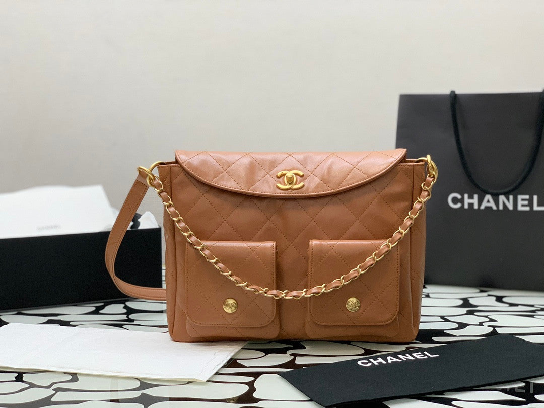 Chanel Hobo Tan Leather Handbag