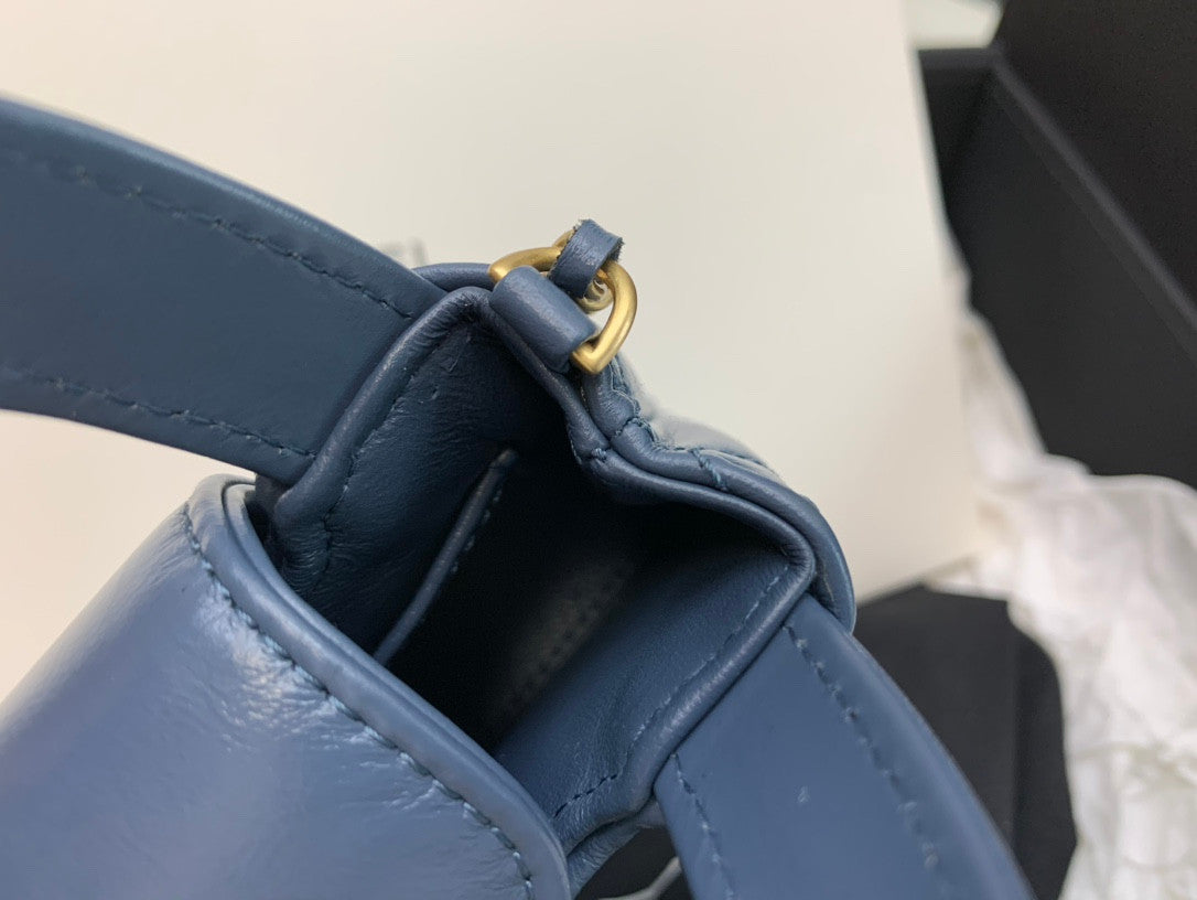 CC Kelly Tote Small Blue Lambskin Gold Hardware