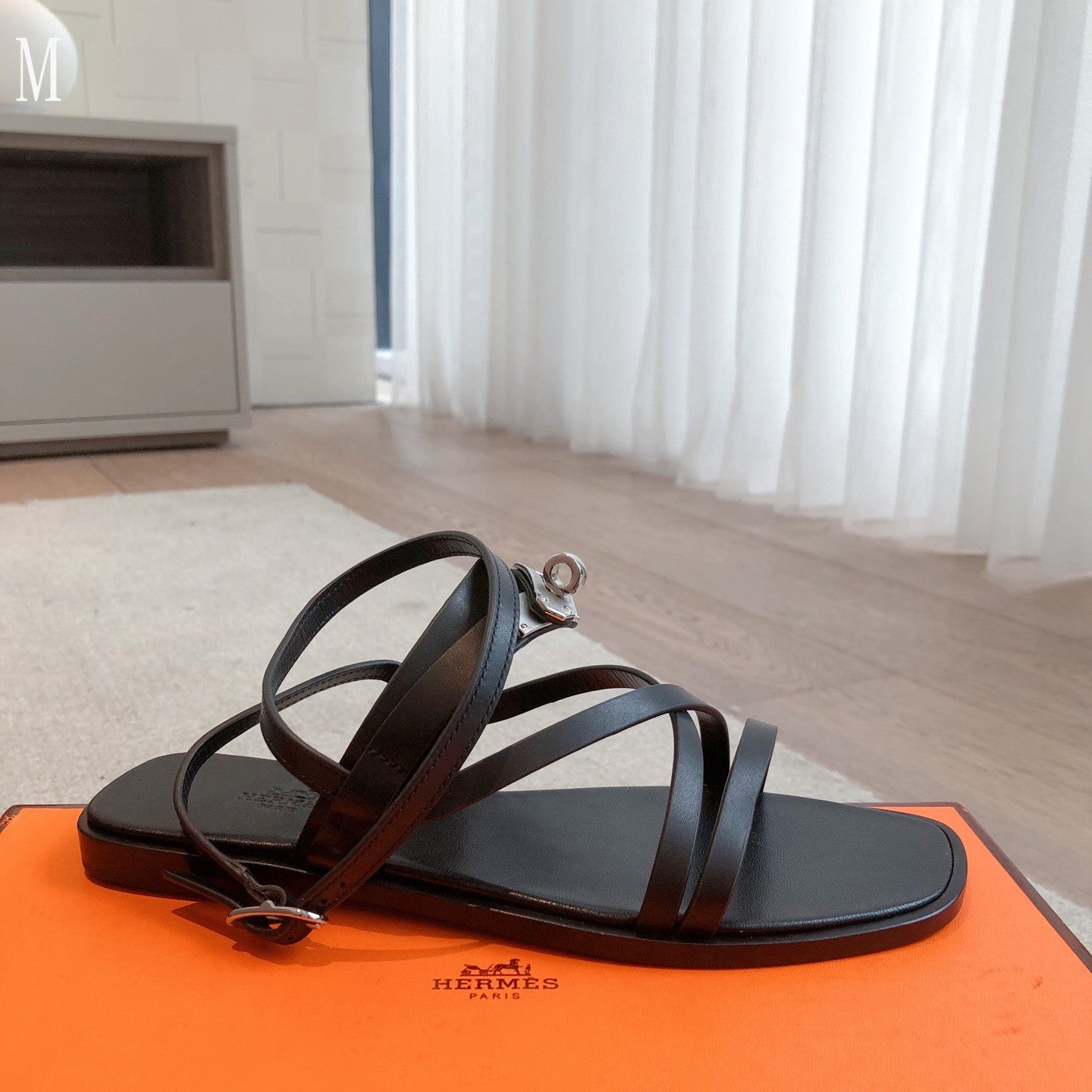 Hermes sandals stripes