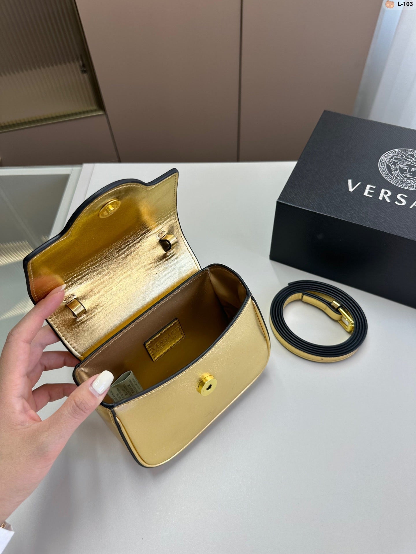 Geantă Versace Mini aurie