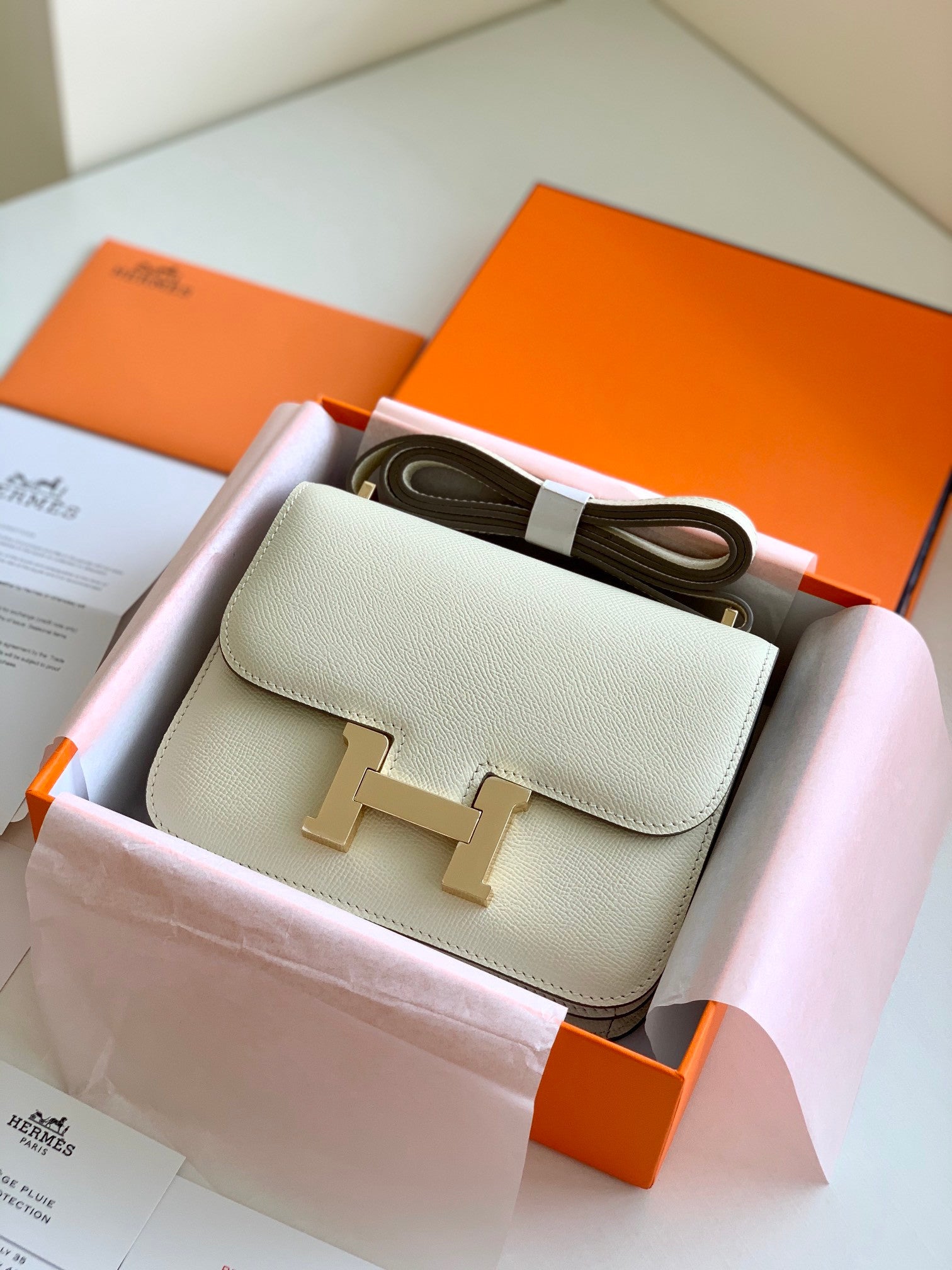 Hermes Constance bag ivory