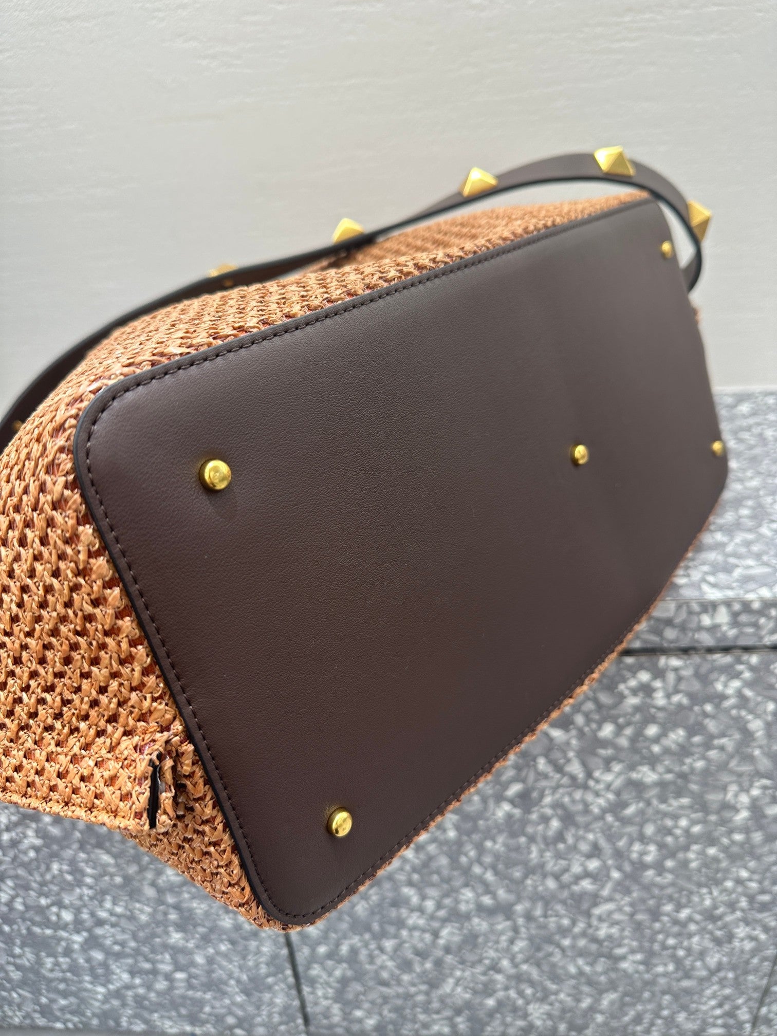Valentino raffia shopper bag