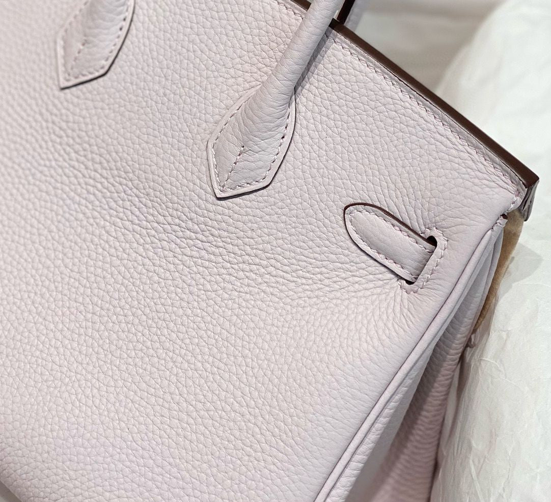 Hermes Birkin Bag In Mauve Pale Clemence Leather PHW