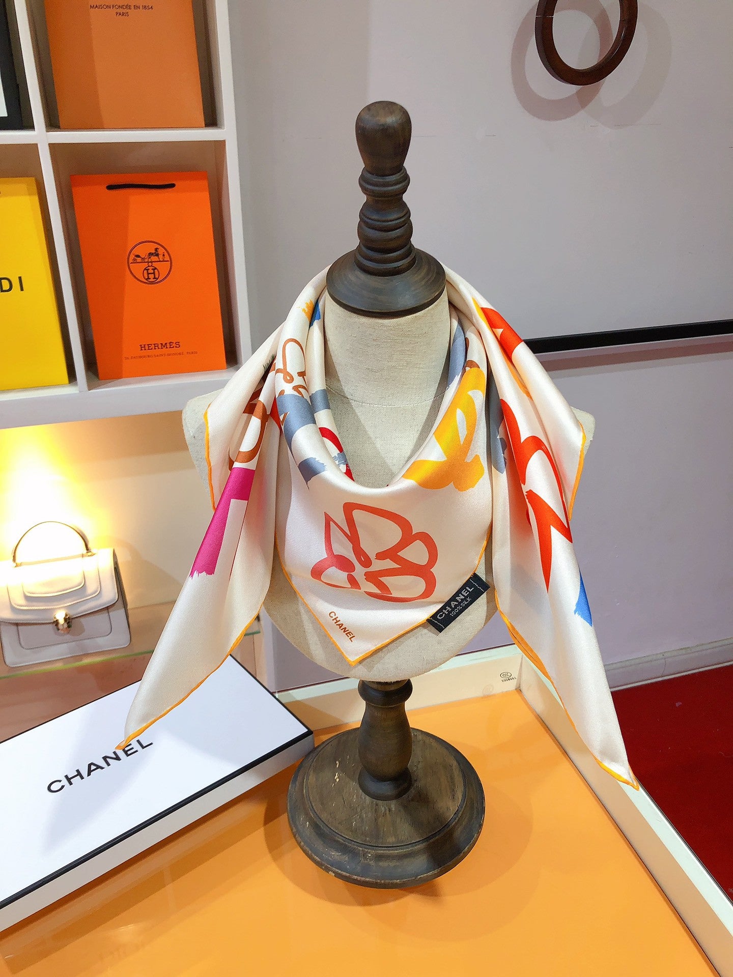 Chanel scarf silk