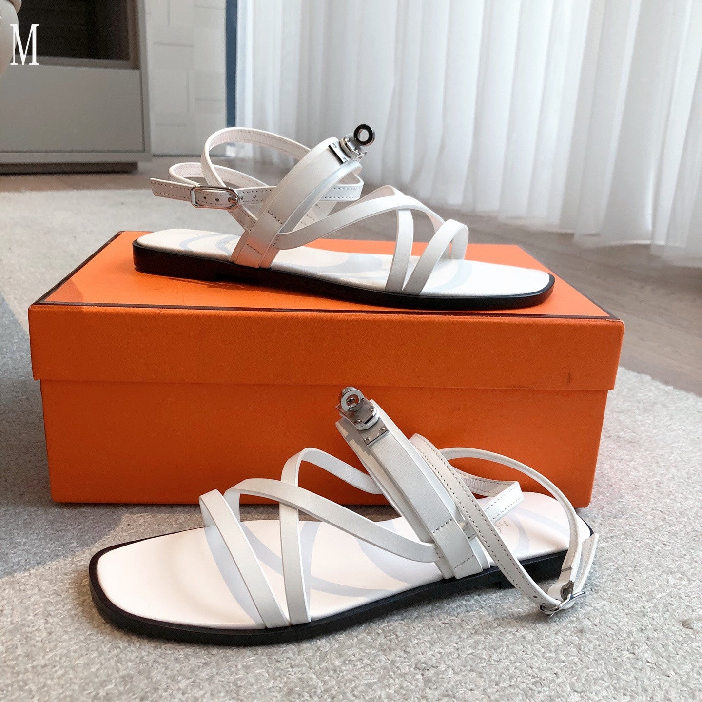 Hermes sandals stripes
