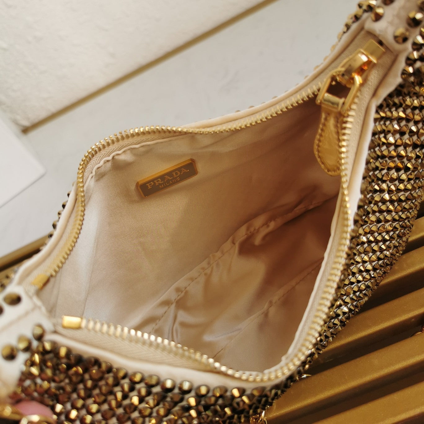 Re-Edition 2005 Shoulder Bag in Satin & Crystals