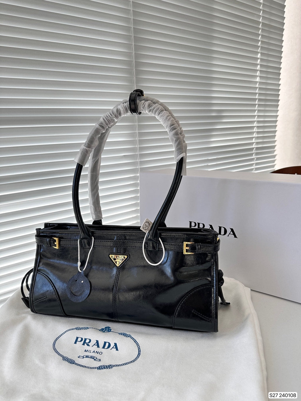 Prada Leather Handbag In Black