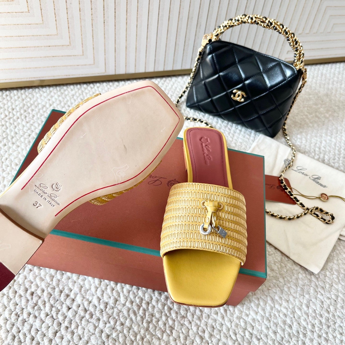 Loro Piana sandals yellow