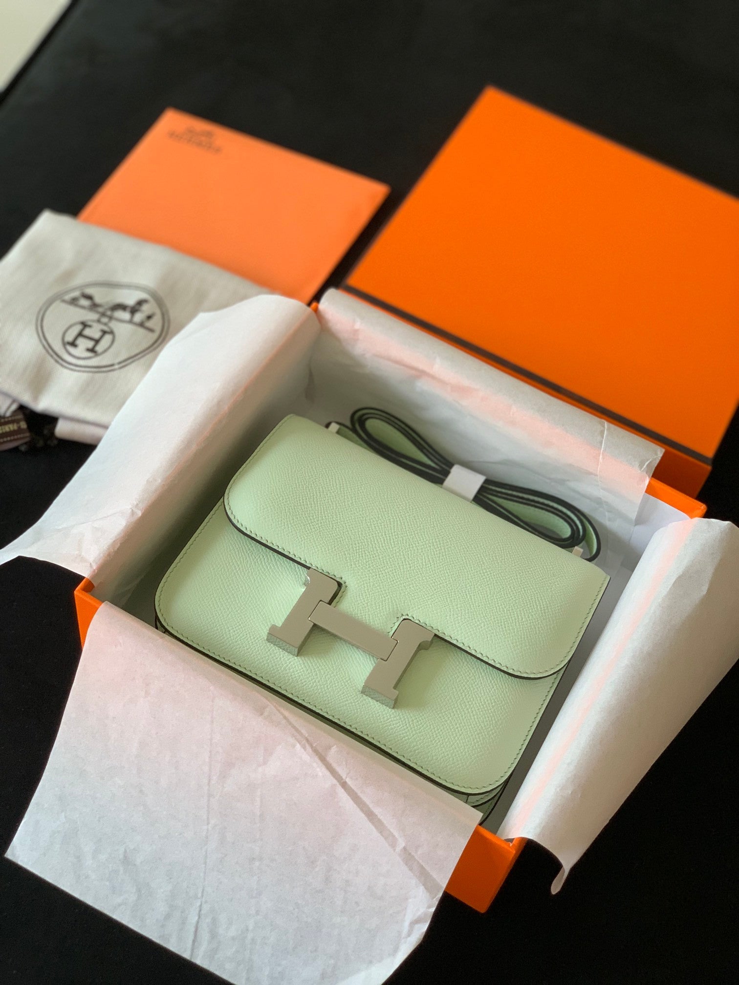Hermes Constance bag green
