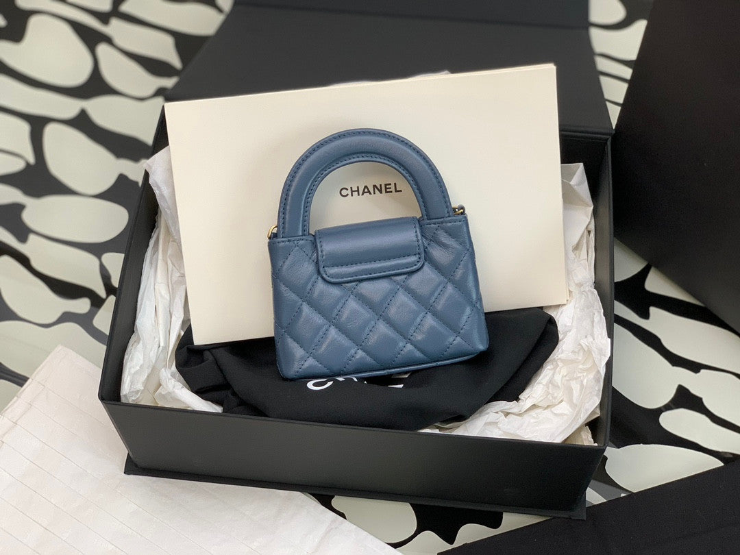 CC Kelly Tote Small Blue Lambskin Gold Hardware