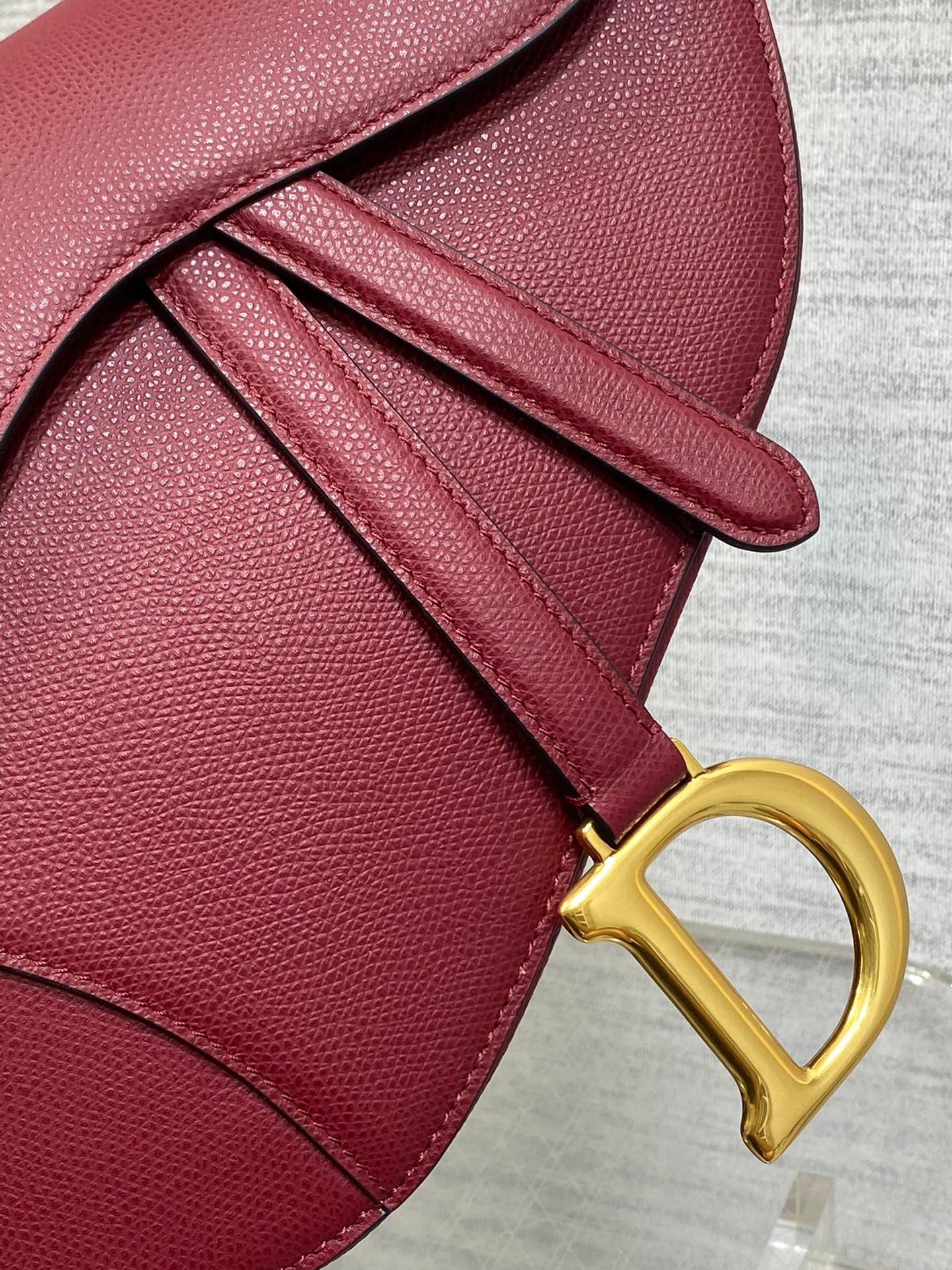 Dior Saddle Bag In Burgundy