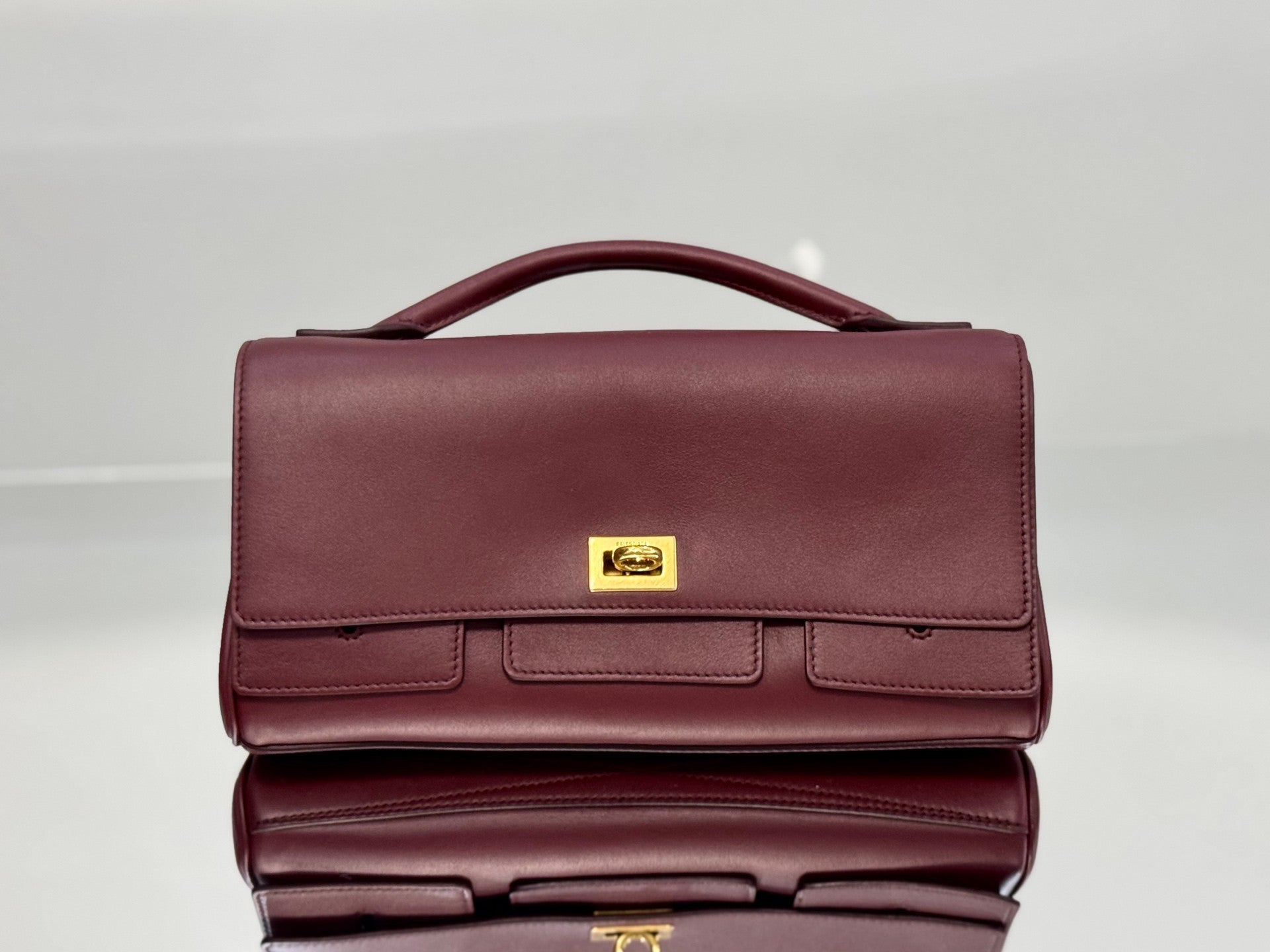 Balenciaga Belair clutch burgundy