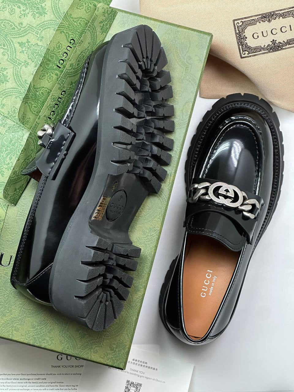 Mocasini din piele Gucci