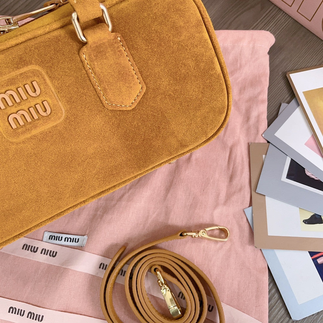 Miu Miu suede bag whiskey