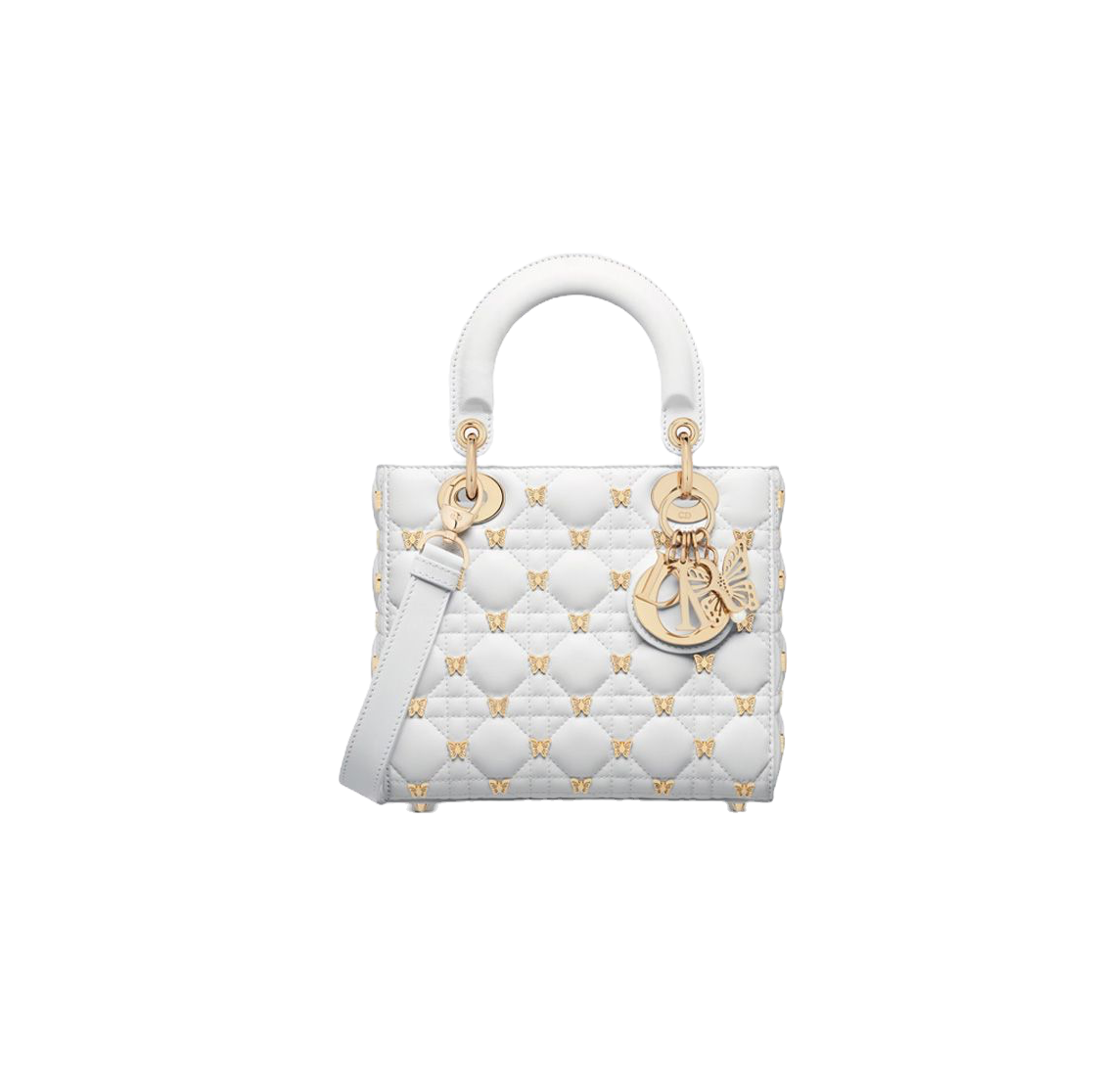 Small Lady Dior Bag With Butterfly Studs