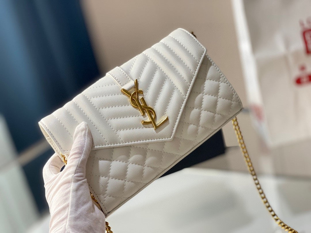 YSL Clutch Bag In Grain Leather