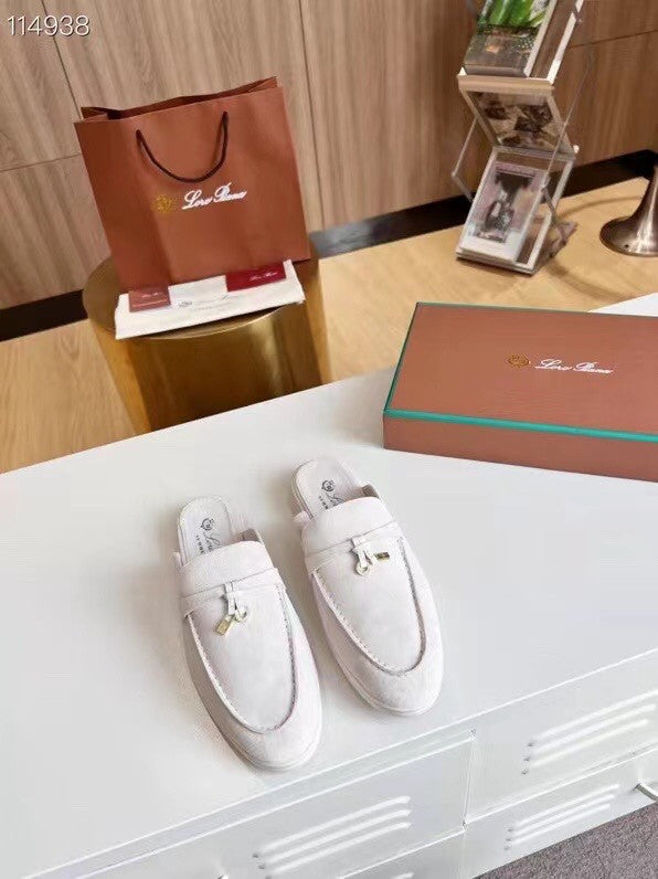 Loro Piana mules white