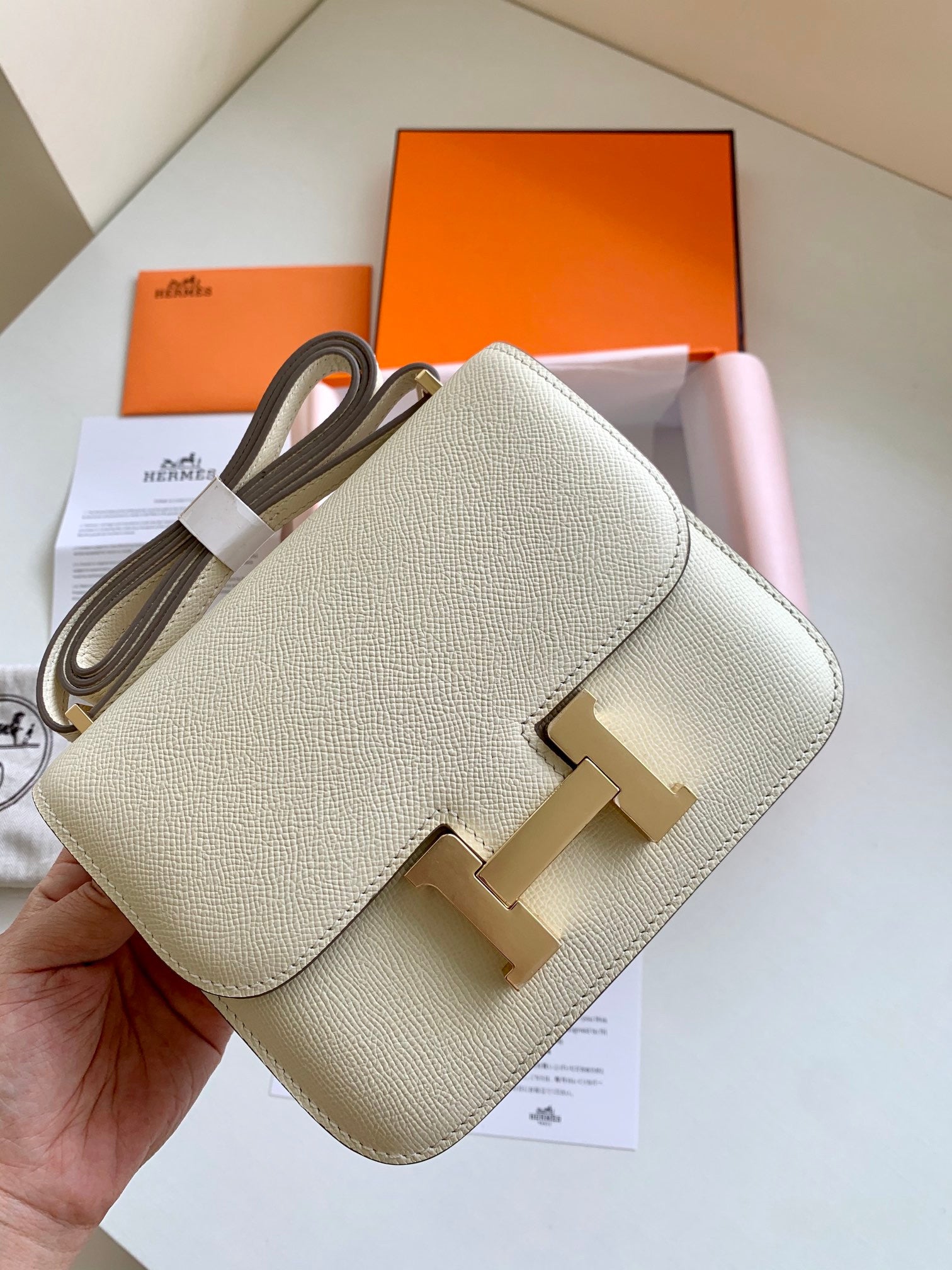 Hermes Constance bag ivory