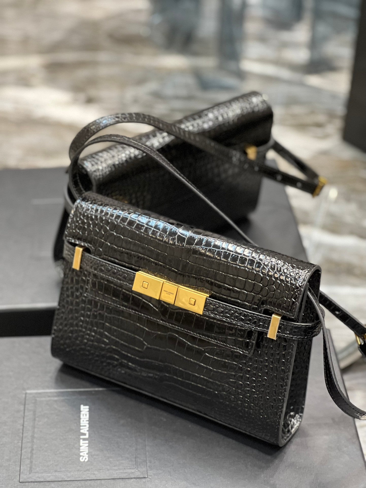 YSL Bag in croco Leather