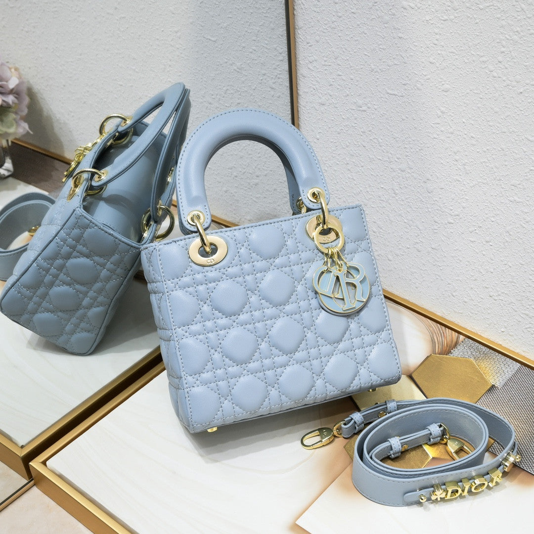 Mini Lady Dior Blue Bag