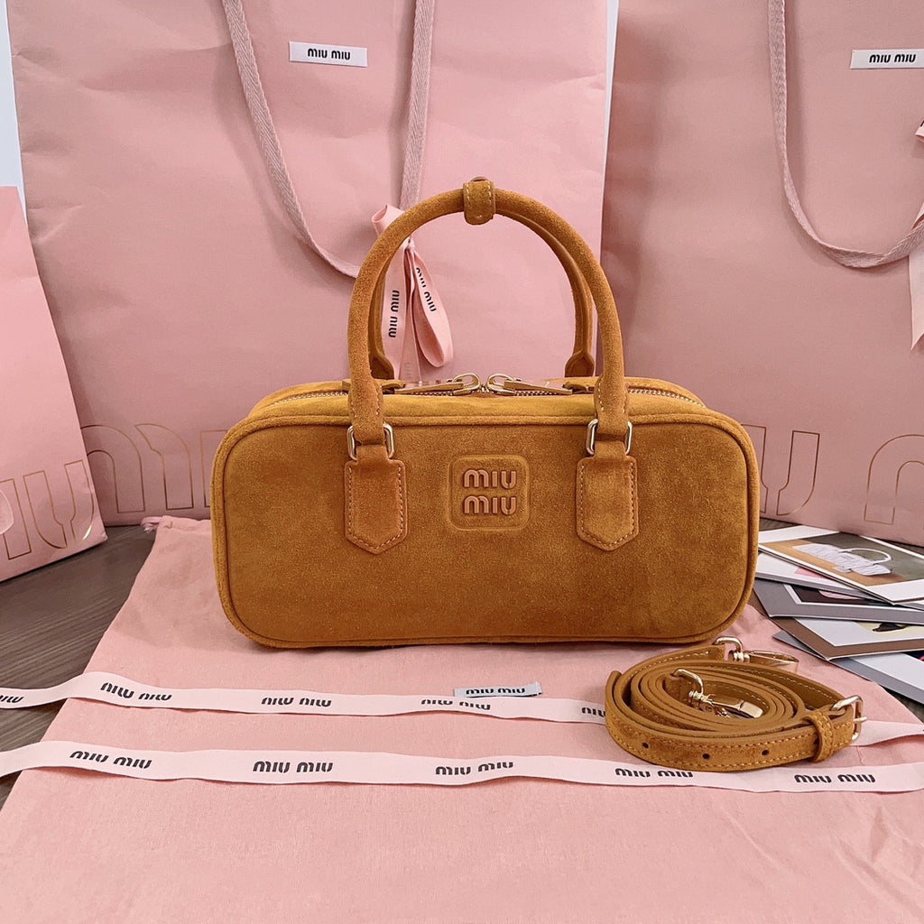 Miu Miu suede bag whiskey