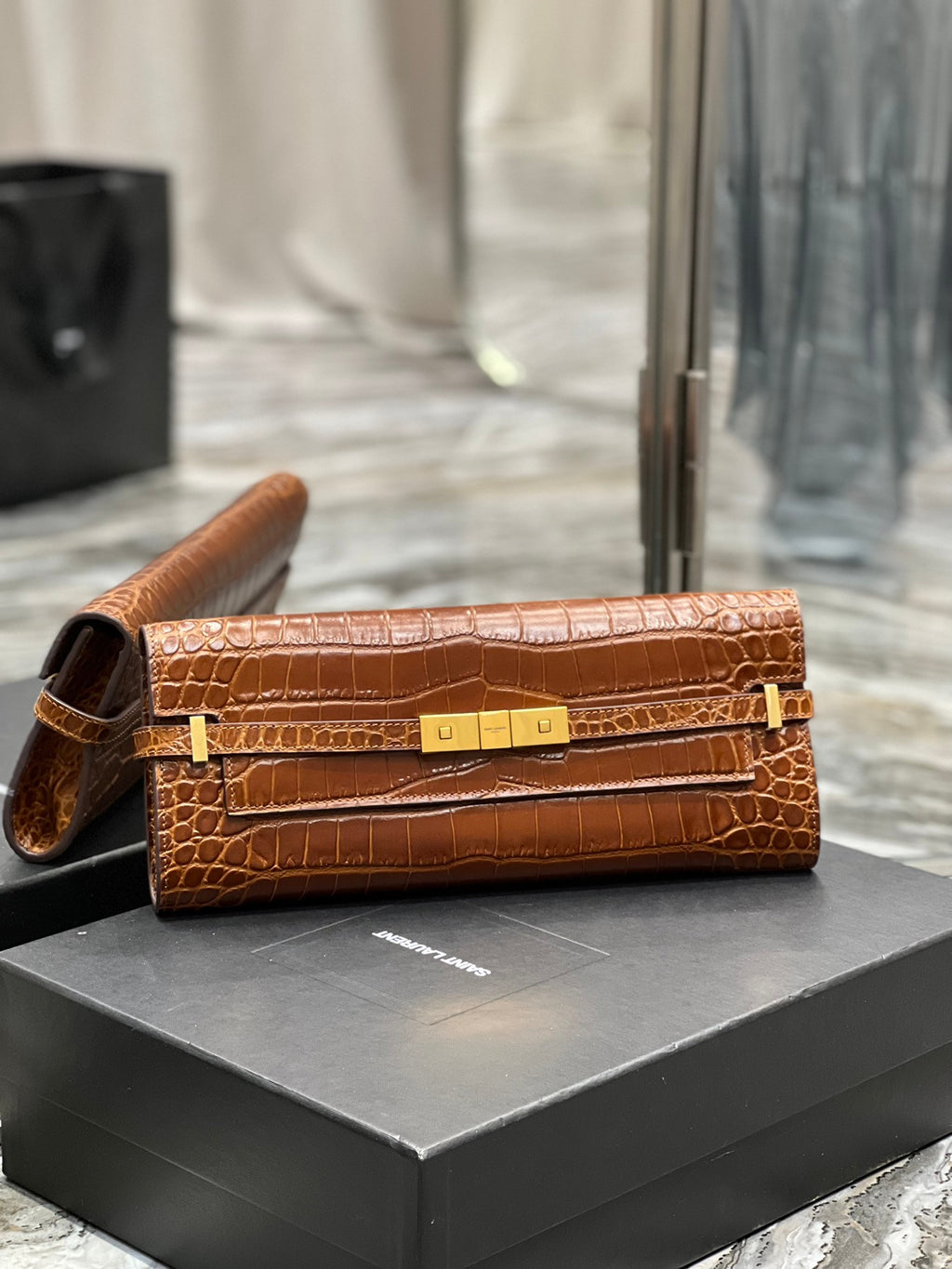 YSL Clutch In Brown