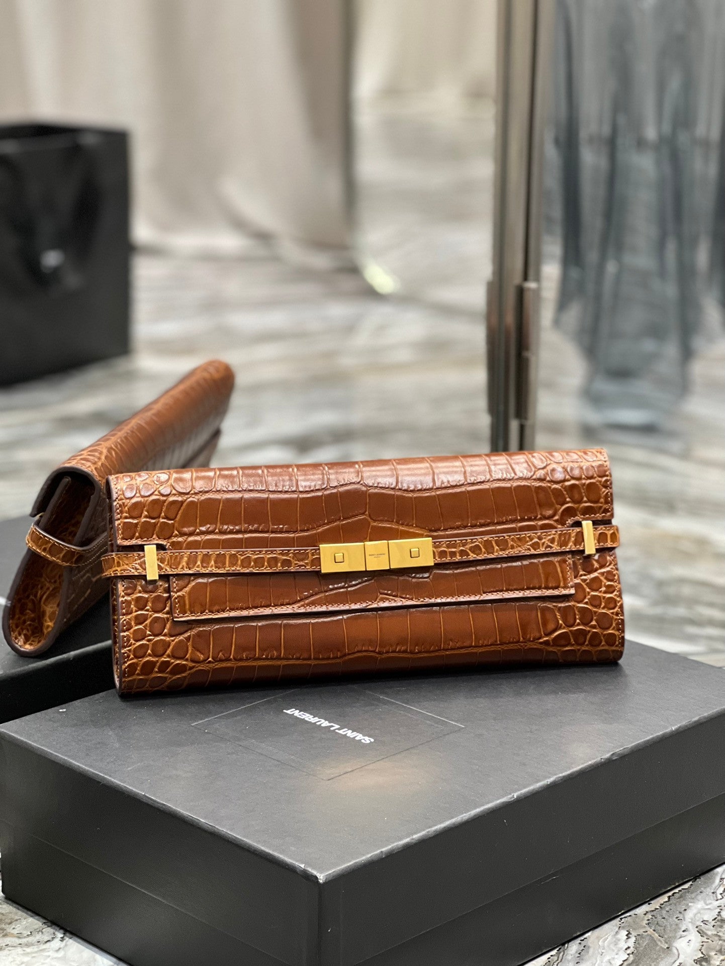 YSL Clutch In Brown