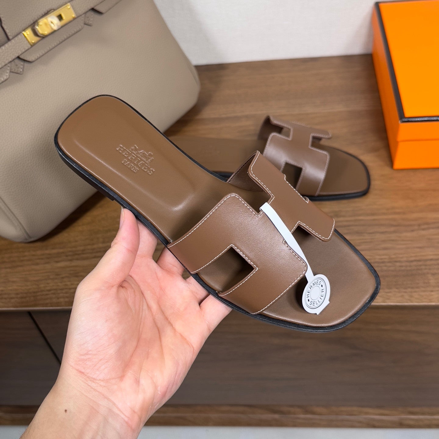 Hermes sandals chocolate
