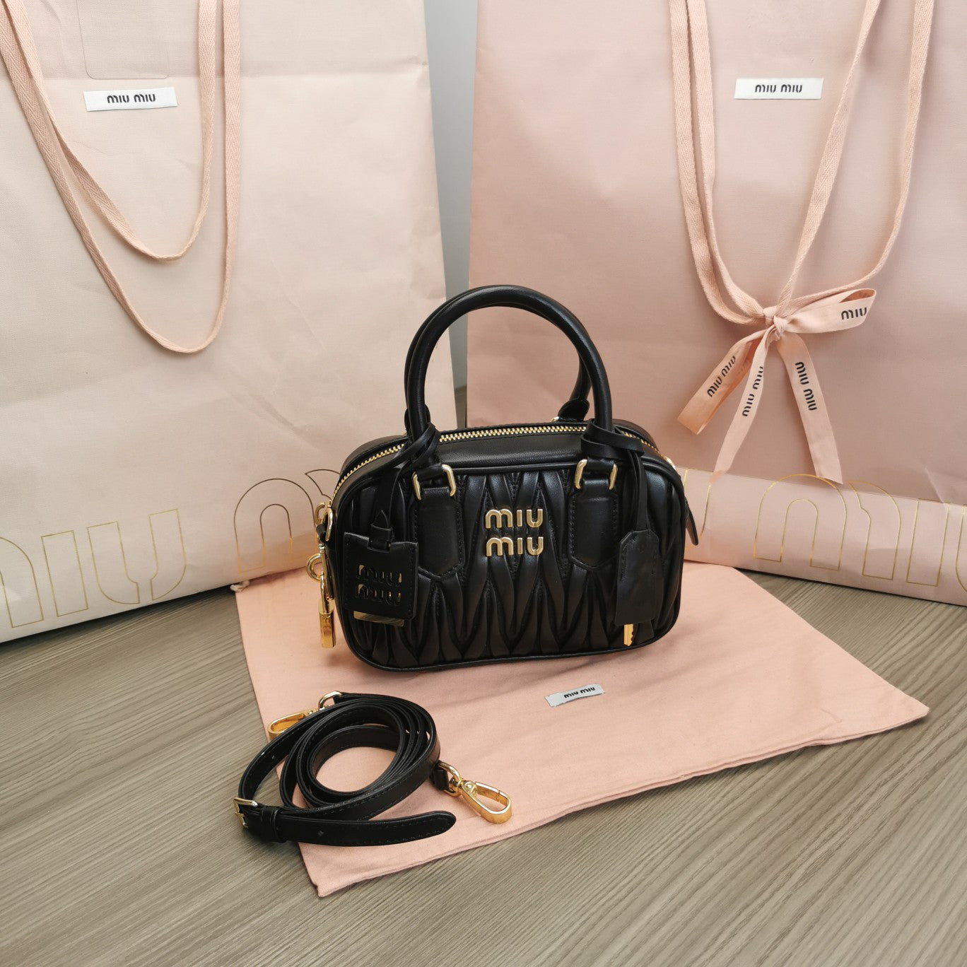 Miu Miu Matelasse bag black