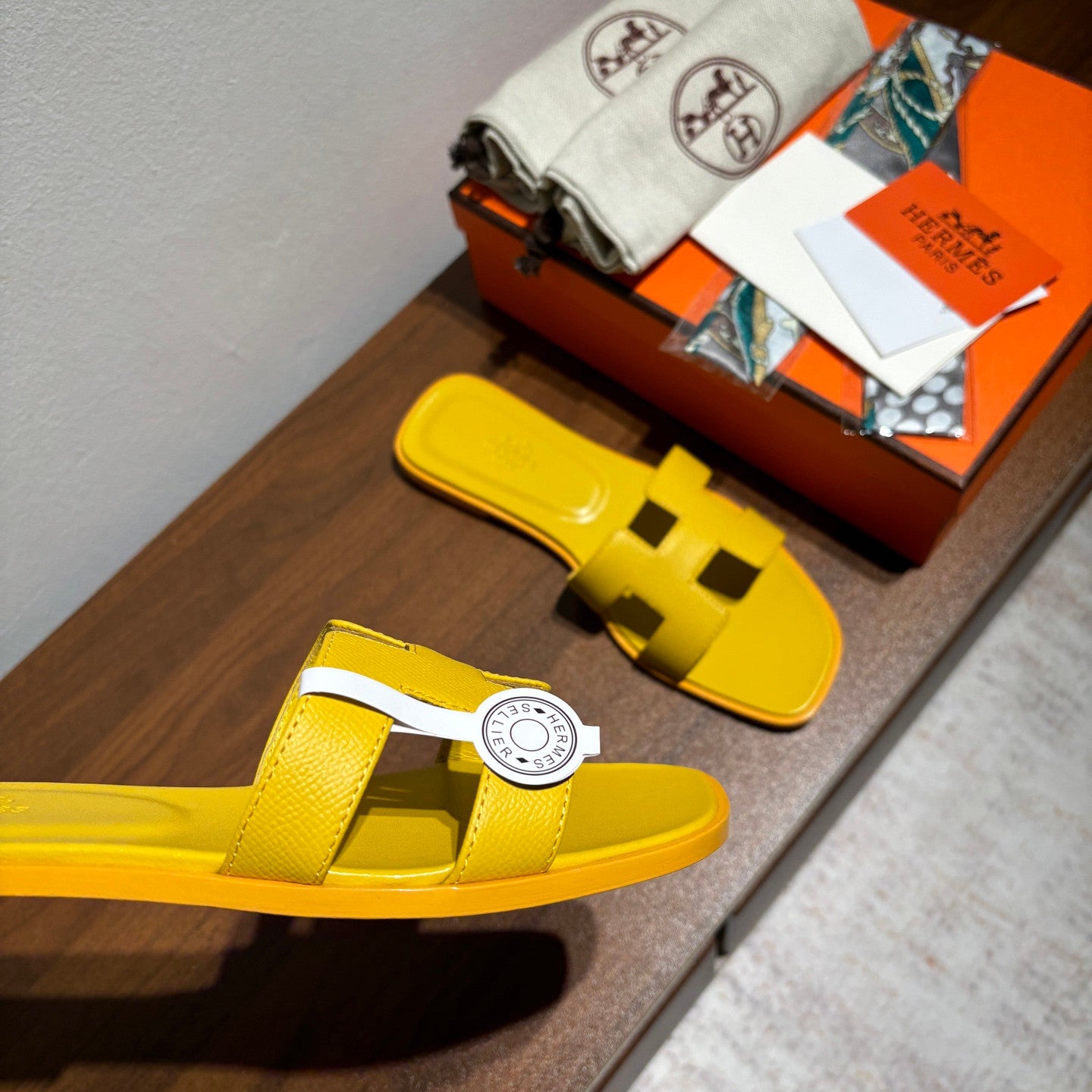 Hermes sandals yellow