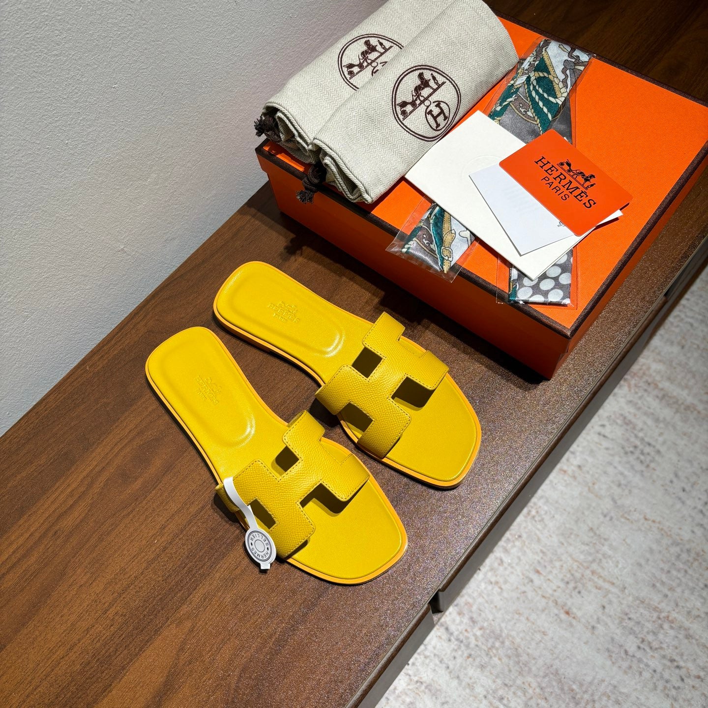 Hermes sandals yellow