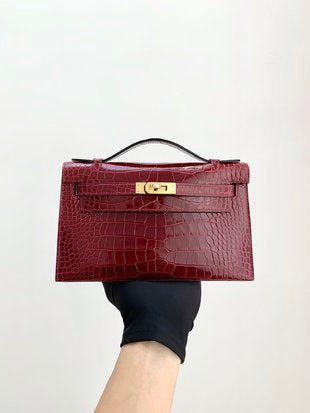 Geantă mini Kelly crocodil