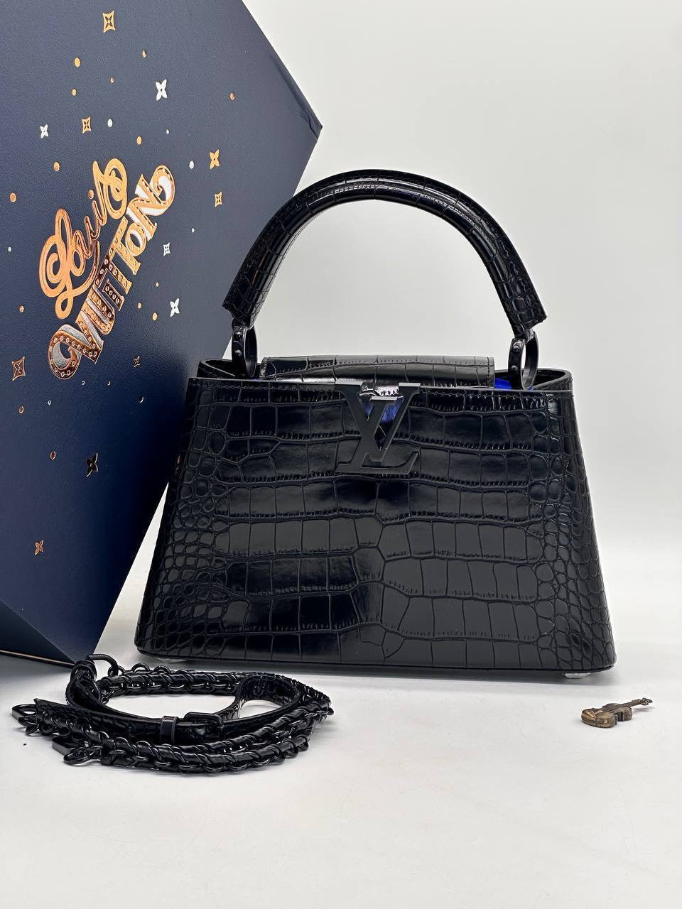 Louis Vuitton Capucines black leather crossbody bag