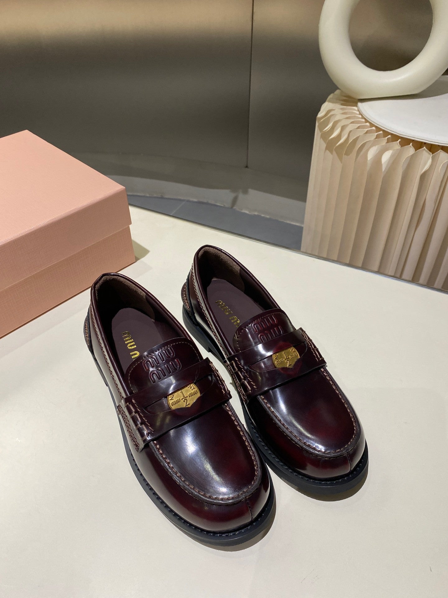 Miu Miu Loafers In Bordo
