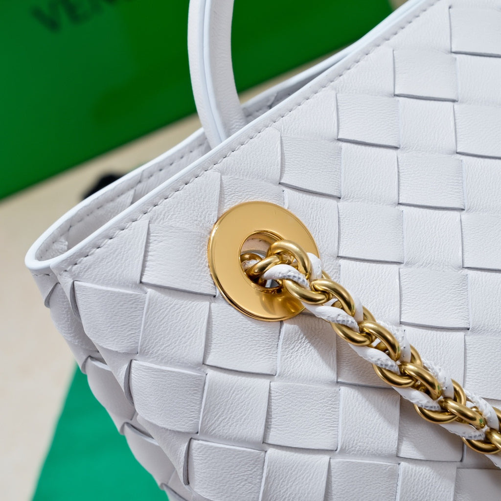 Bottega Venetta white bag