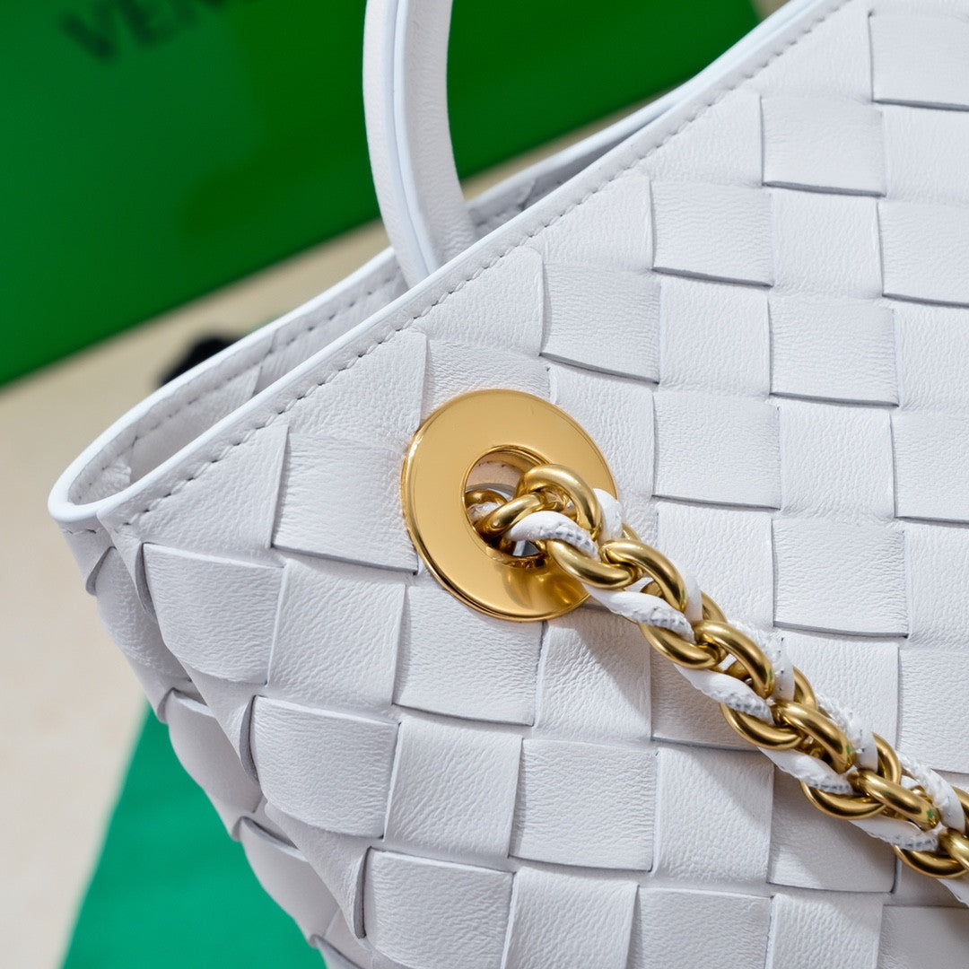 Bottega Venetta white bag