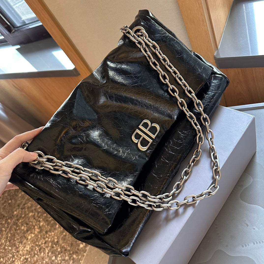 Balenciaga Monaco Leather Bag in Silver