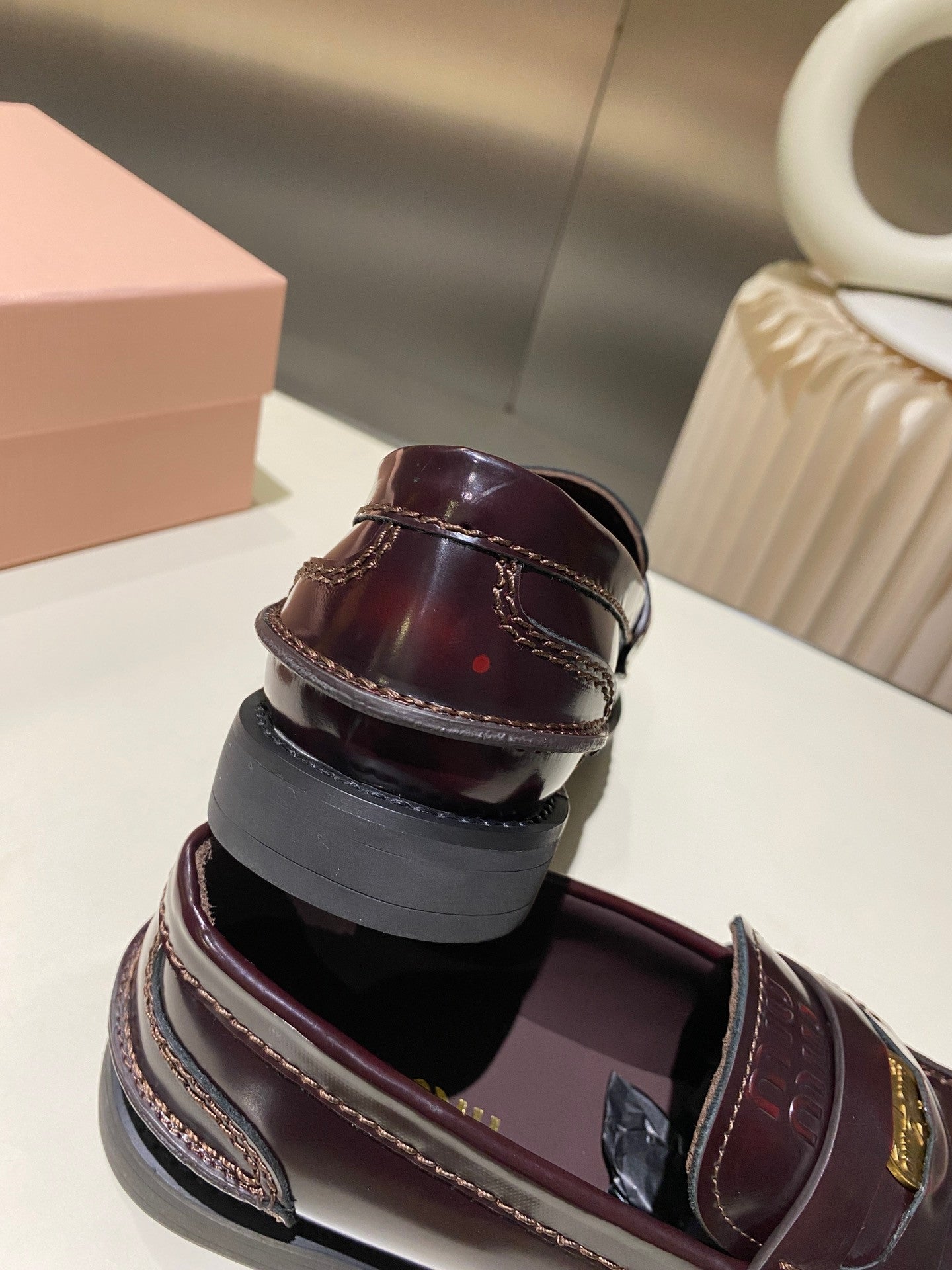 Miu Miu Loafers In Bordo